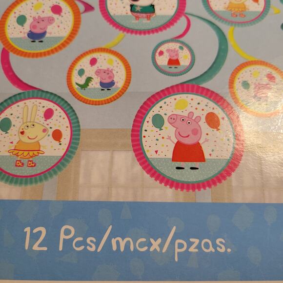 Peppa Pig Party Decor Kit Scene Setters Banner Swirl Hanging Props 31pc Bundle - Picture 3 of 16
